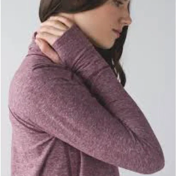 Lululemon peplum Warm your core long sleeve shirt 6 8 medium pleated back - Picture 2 of 7